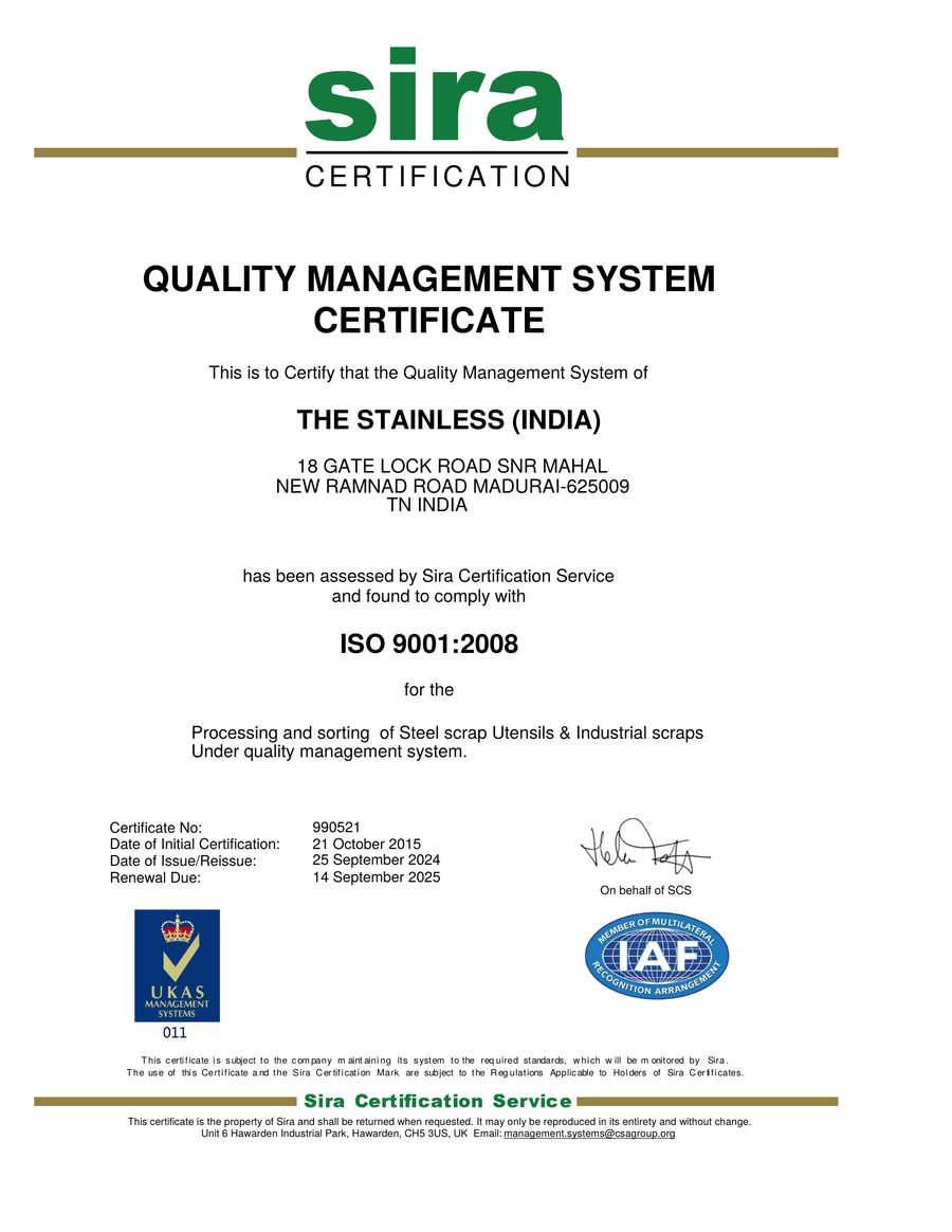 ISO 9001:2008 Certificate preview